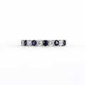 Half Eternity Mix Blue Sapphire x Diamond Ring