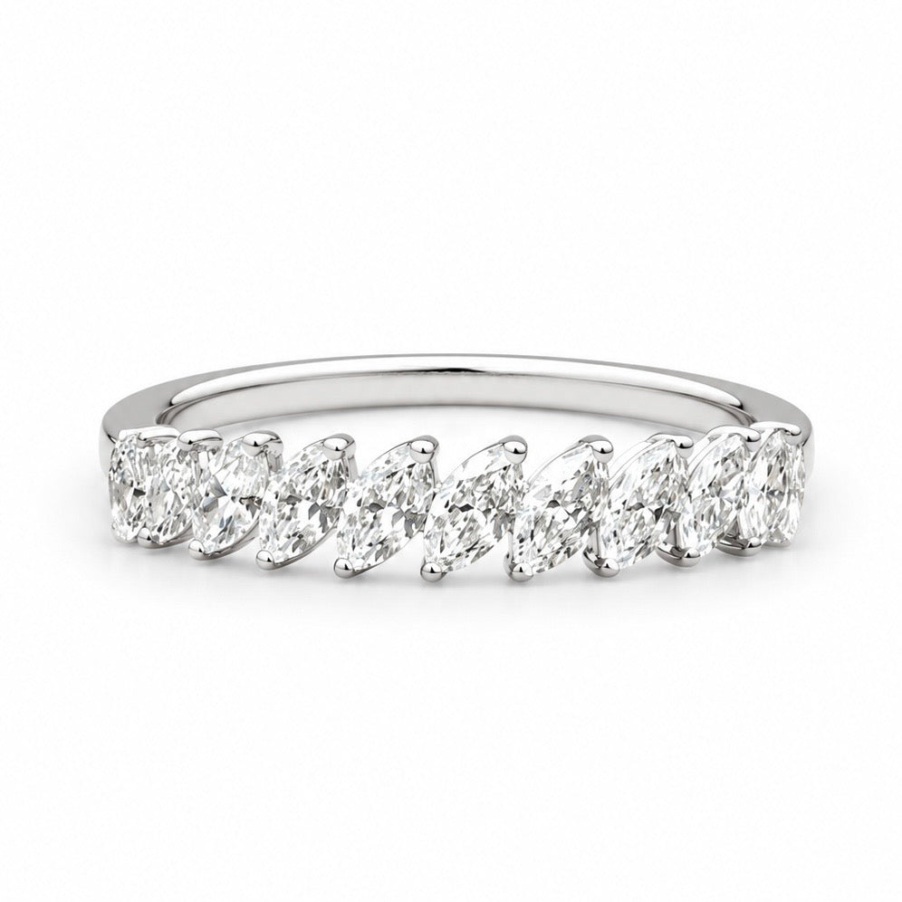 Half Eternity Marquise Ring