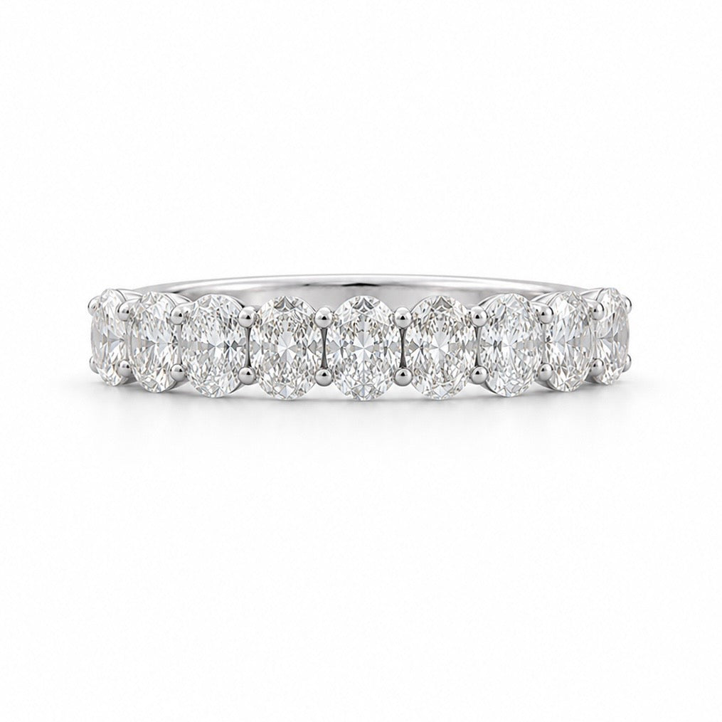 Half Eternity Oval Ring