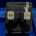 0.7ct Emerald Halo Stud Earrings (2in1 Setting)