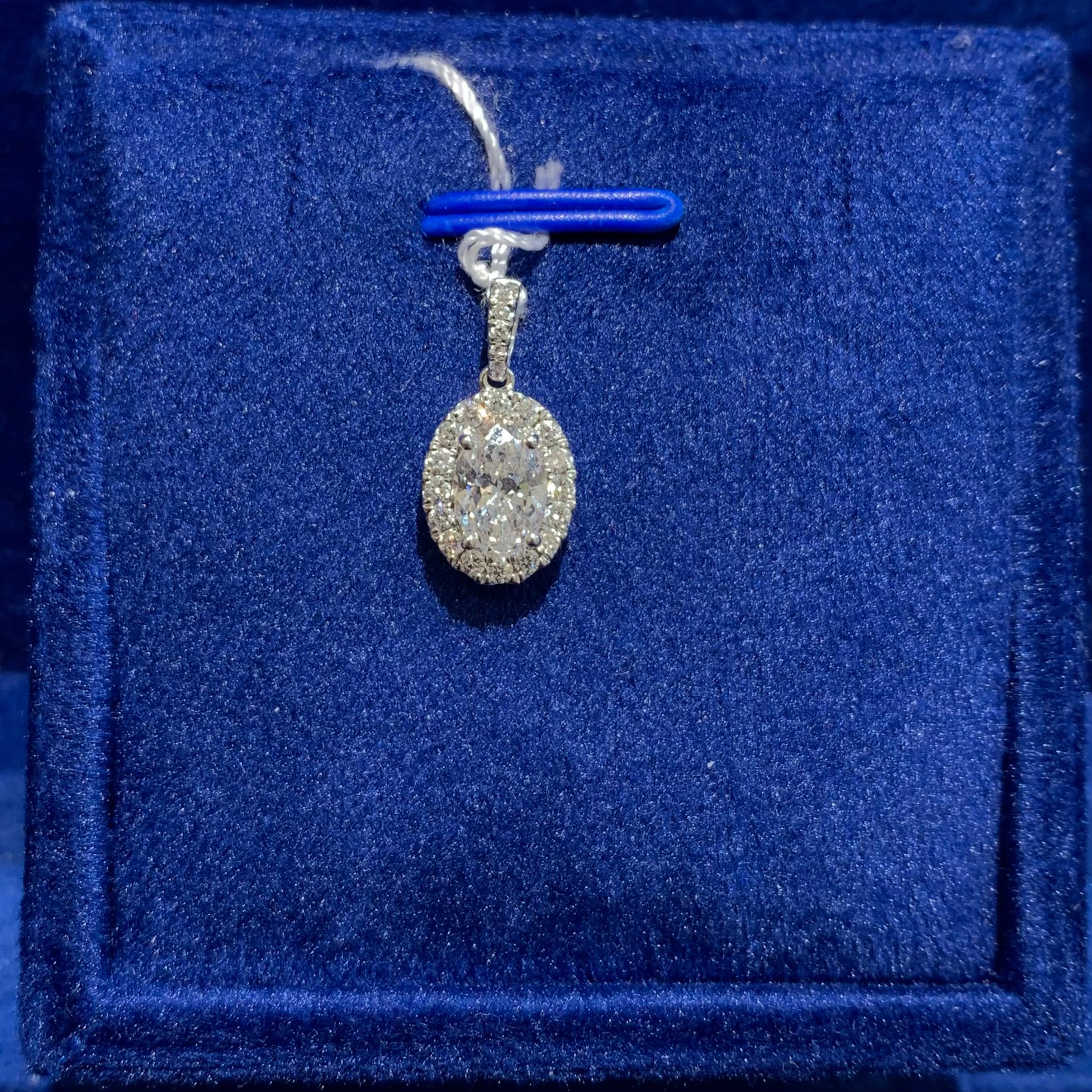 0.72ct Oval Halo Pendant