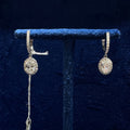 0.5ct Oval Halo Dangling Earrings