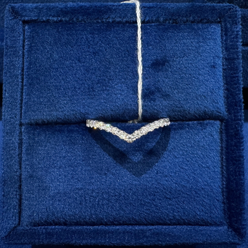 Half Eternity V Shape Ring