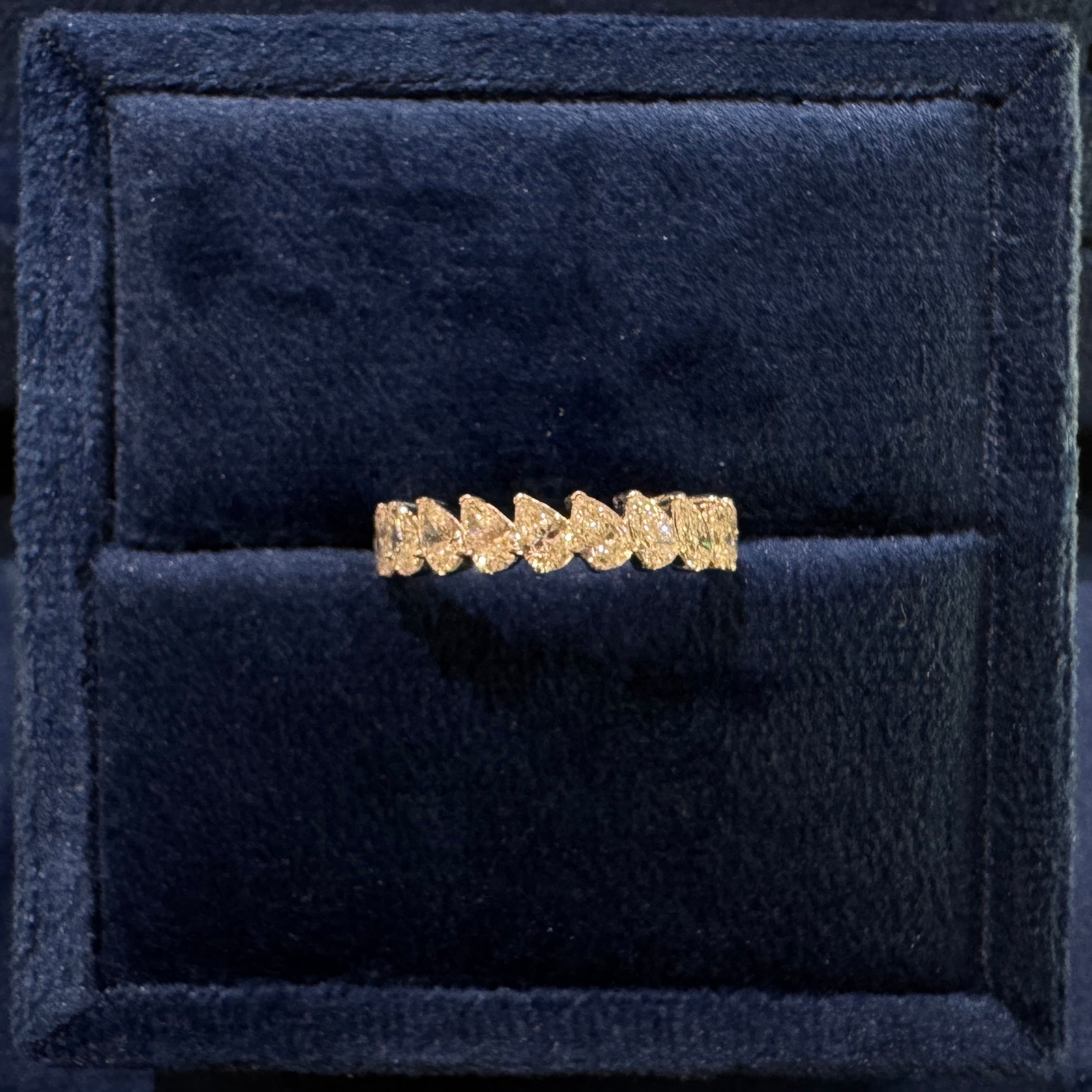 Half Eternity Pear Ring