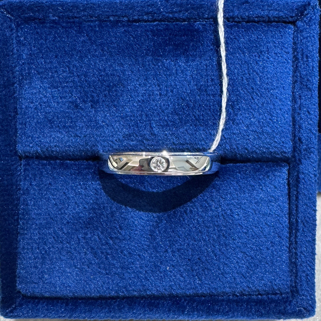 Stripe Men’s Wedding Ring Glossy - MIL495
