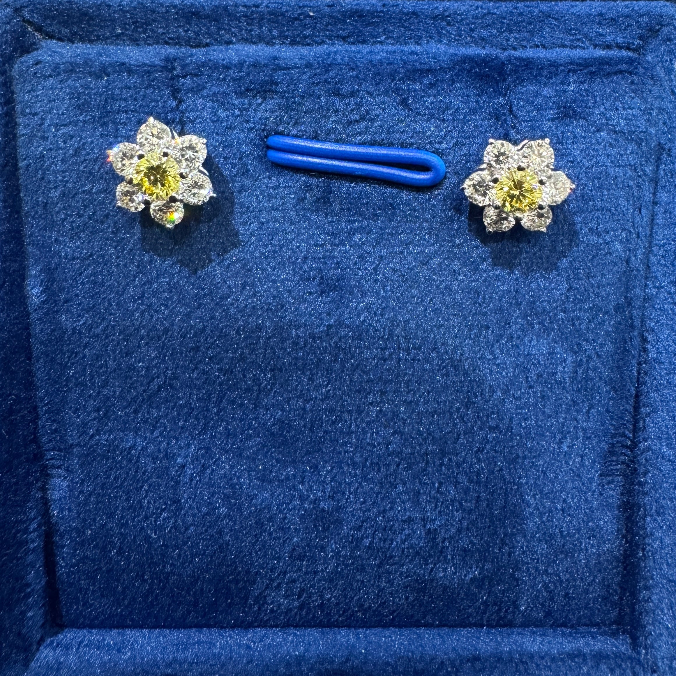 Fancy Yellow Floral Stud Earrings
