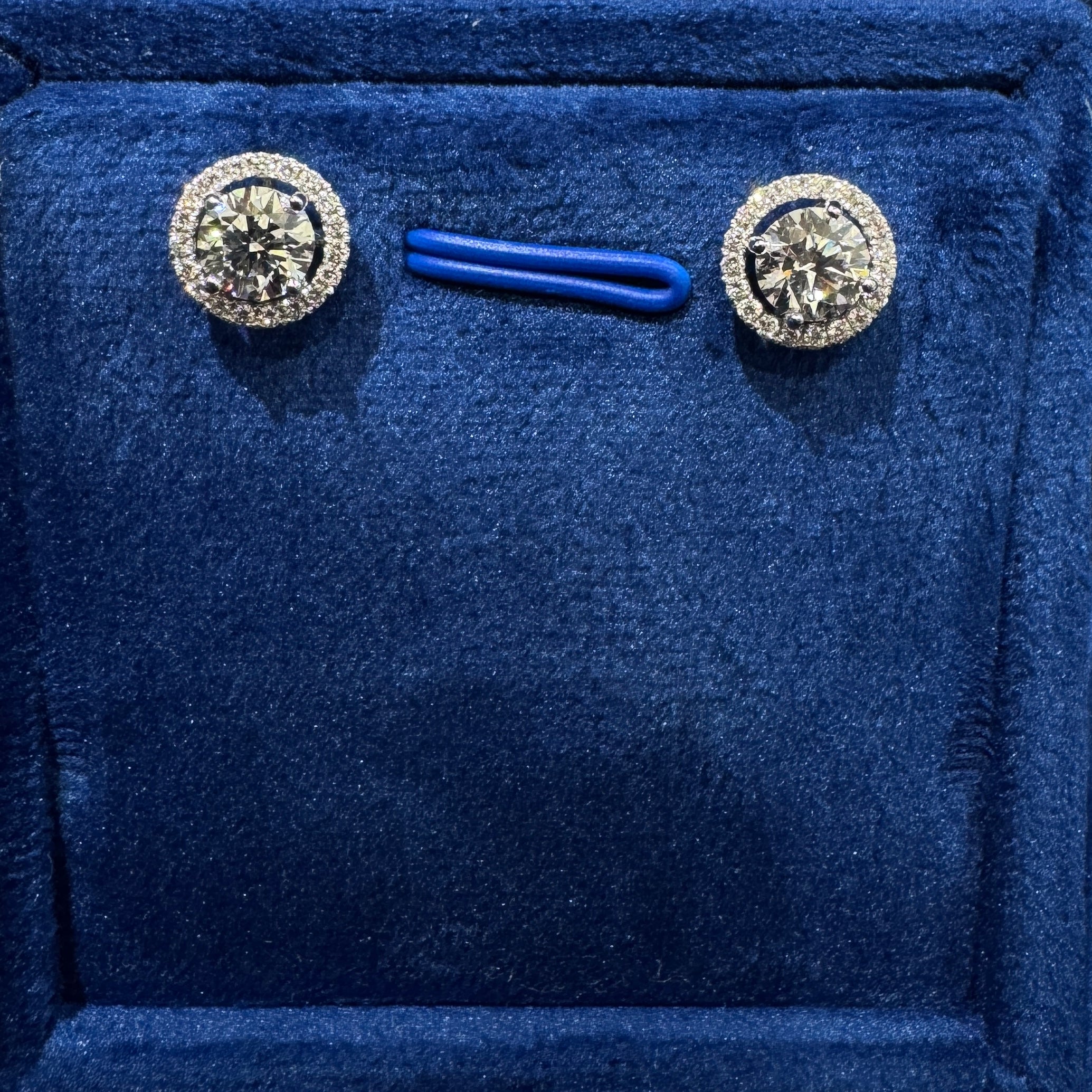 0.5ct Round Halo Stud Earrings (2in1 Setting)