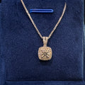 0.55ct Round Halo Cushion Pendant